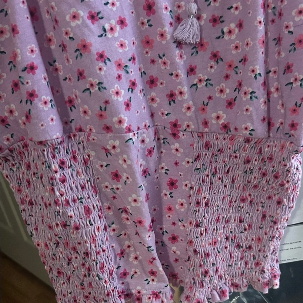 Justice Pink Floral Smocked Blouse